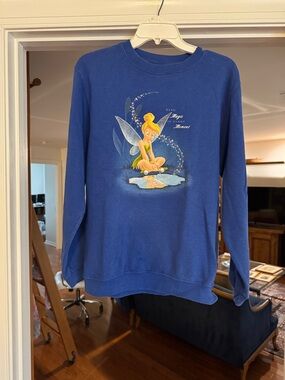 Vintage, Disney Blue Crewneck Sweatshirt with Subtle Graphic